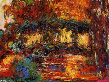  blumen - Die japanische Brücke II Claude Monet impressionistische Blumen